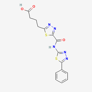 molecular formula C15H13N5O3S2 B1345823 4-(5-{[(5-苯基-1,3,4-噻二唑-2-基)氨基]-羰基}-1,3,4-噻二唑-2-基)丁酸 CAS No. 1142209-59-3