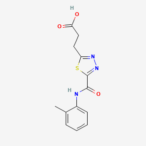 molecular formula C13H13N3O3S B1345826 3-(5-{[(2-甲基苯基)氨基]羰基}-1,3,4-噻二唑-2-基)丙酸 CAS No. 1142210-07-8