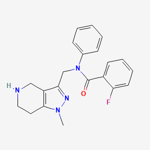 molecular formula C21H21FN4O B1345831 2-fluoro-N-[(1-methyl-4,5,6,7-tetrahydro-1H-pyrazolo[4,3-c]pyridin-3-yl)methyl]-N-phenylbenzamide 