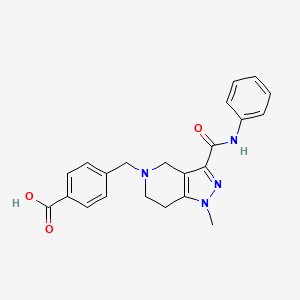 molecular formula C22H22N4O3 B1345833 4-{[3-(苯胺甲酰基)-1-甲基-1,4,6,7-四氢-5H-吡唑并[4,3-c]吡啶-5-基]甲基}苯甲酸 CAS No. 1142210-70-5