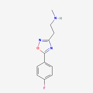 molecular formula C11H12FN3O B1345834 {2-[5-(4-氟苯基)-1,2,4-恶二唑-3-基]-乙基}甲胺 CAS No. 1142210-85-2