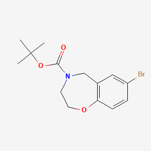molecular formula C14H18BrNO3 B1345835 tert-butyl 7-bromo-2,3-dihydro-1,4-benzoxazepine-4(5H)-carboxylate CAS No. 740842-73-3