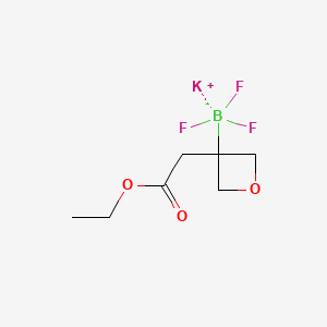 molecular formula C7H11BF3KO3 B13458361 Potassium (3-(2-ethoxy-2-oxoethyl)oxetan-3-yl)trifluoroborate 