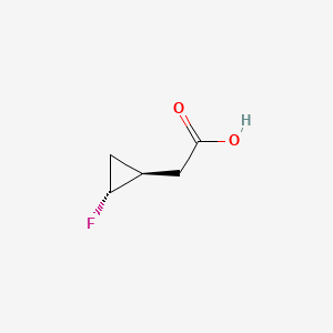 molecular formula C5H7FO2 B13458370 rac-2-[(1R,2R)-2-fluorocyclopropyl]acetic acid 