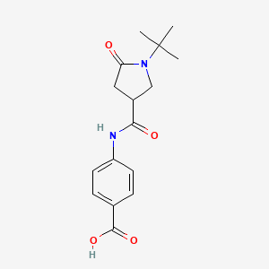 molecular formula C16H20N2O4 B1345839 4-{[(1-Tert-butyl-5-oxopyrrolidin-3-YL)carbonyl]-amino}benzoic acid CAS No. 1142211-10-6