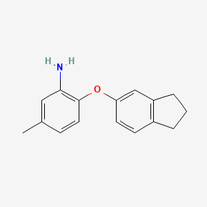 molecular formula C16H17NO B1345845 2-(2,3-Dihydro-1H-inden-5-yloxy)-5-methylphenylamine CAS No. 946773-95-1