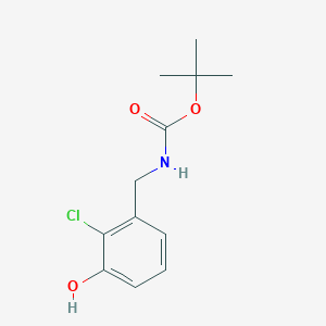 molecular formula C12H16ClNO3 B13458459 tert-Butyl 2-chloro-3-hydroxybenzylcarbamate 