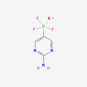 molecular formula C4H4BF3KN3 B13458488 Potassium (2-aminopyrimidin-5-yl)trifluoroboranuide 