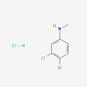 molecular formula C7H8BrCl2N B13458515 4-bromo-3-chloro-N-methylanilinehydrochloride 