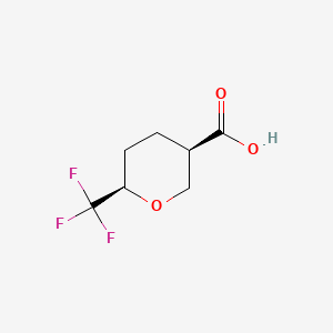 molecular formula C7H9F3O3 B13458533 rac-(3R,6R)-6-(trifluoromethyl)oxane-3-carboxylic acid 
