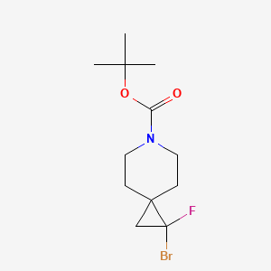 molecular formula C12H19BrFNO2 B13458548 Tert-butyl 1-bromo-1-fluoro-6-azaspiro[2.5]octane-6-carboxylate 