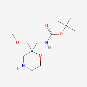 molecular formula C12H24N2O4 B13458568 tert-butyl N-{[2-(methoxymethyl)morpholin-2-yl]methyl}carbamate 