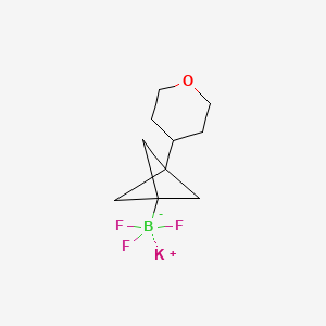 molecular formula C10H15BF3KO B13458609 Potassium trifluoro[3-(oxan-4-yl)bicyclo[1.1.1]pentan-1-yl]boranuide 
