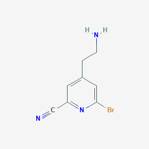 molecular formula C8H8BrN3 B13458619 4-(2-Aminoethyl)-6-bromopyridine-2-carbonitrile 