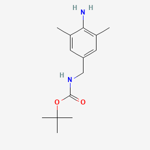 molecular formula C14H22N2O2 B13458634 tert-butyl N-[(4-amino-3,5-dimethylphenyl)methyl]carbamate 
