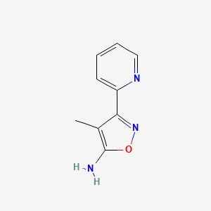 molecular formula C9H9N3O B13458636 4-Methyl-3-(pyridin-2-yl)-1,2-oxazol-5-amine CAS No. 909132-93-0