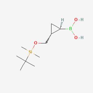 molecular formula C10H23BO3Si B13458680 rac-[(1R,2R)-2-{[(tert-butyldimethylsilyl)oxy]methyl}cyclopropyl]boronic acid 