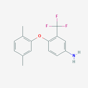 molecular formula C15H14F3NO B1345876 4-(2,5-Dimethylphenoxy)-3-(trifluoromethyl)aniline CAS No. 946697-58-1