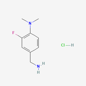 molecular formula C9H14ClFN2 B13458760 4-(aminomethyl)-2-fluoro-N,N-dimethylaniline hydrochloride 