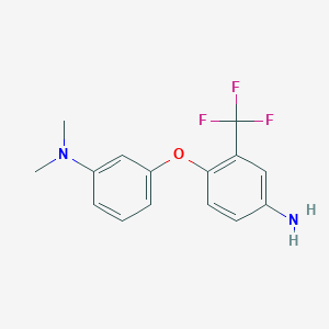 molecular formula C15H15F3N2O B1345877 N-{3-[4-Amino-2-(trifluoromethyl)phenoxy]phenyl}-N,N-dimethylamine CAS No. 946697-64-9