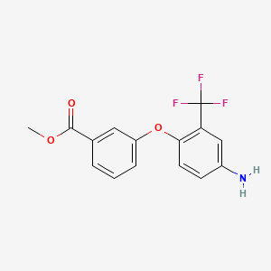molecular formula C15H12F3NO3 B1345878 3-[4-氨基-2-(三氟甲基)苯氧基]-苯甲酸甲酯 CAS No. 946784-04-9