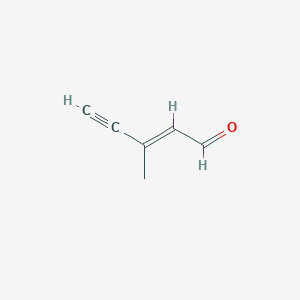 molecular formula C6H6O B13458828 (E)-3-methylpent-2-en-4-ynal 