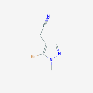 molecular formula C6H6BrN3 B13458834 2-(5-bromo-1-methyl-1H-pyrazol-4-yl)acetonitrile 