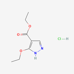 molecular formula C8H13ClN2O3 B13458838 ethyl 3-ethoxy-1H-pyrazole-4-carboxylate hydrochloride 