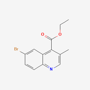 molecular formula C13H12BrNO2 B13458843 Ethyl 6-bromo-3-methylquinoline-4-carboxylate 