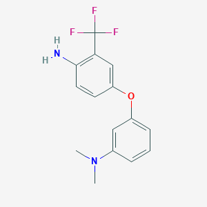 molecular formula C15H15F3N2O B1345885 N-{3-[4-Amino-3-(trifluoromethyl)phenoxy]phenyl}-N,N-dimethylamine CAS No. 946663-17-8