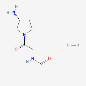 molecular formula C8H16ClN3O2 B13458864 N-{2-[(3R)-3-aminopyrrolidin-1-yl]-2-oxoethyl}acetamide hydrochloride 