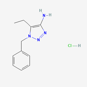 molecular formula C11H15ClN4 B13458872 1-benzyl-5-ethyl-1H-1,2,3-triazol-4-amine hydrochloride 