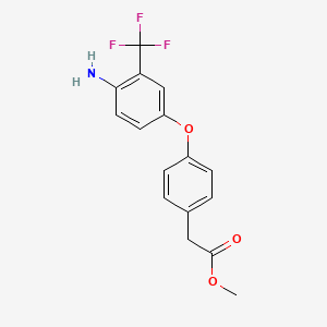 molecular formula C16H14F3NO3 B1345889 Methyl 2-{4-[4-amino-3-(trifluoromethyl)phenoxy]-phenyl}acetate CAS No. 946784-78-7
