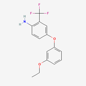 molecular formula C15H14F3NO2 B1345891 4-(3-Ethoxyphenoxy)-2-(trifluoromethyl)aniline CAS No. 946784-84-5