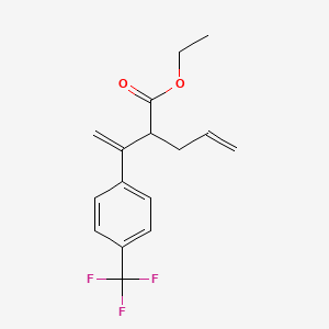 molecular formula C16H17F3O2 B13458915 Ethyl 2-{1-[4-(trifluoromethyl)phenyl]ethenyl}pent-4-enoate 