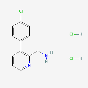 molecular formula C12H13Cl3N2 B13458985 1-[3-(4-Chlorophenyl)pyridin-2-yl]methanamine dihydrochloride 