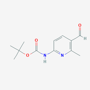 molecular formula C12H16N2O3 B13459038 tert-Butyl (5-formyl-6-methylpyridin-2-yl)carbamate 
