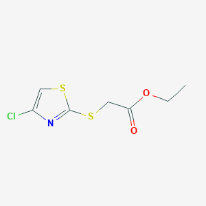 molecular formula C7H8ClNO2S2 B13459105 Ethyl 2-[(4-chloro-1,3-thiazol-2-yl)sulfanyl]acetate 