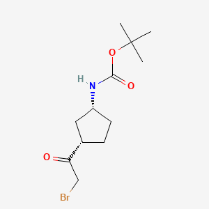 molecular formula C12H20BrNO3 B13459133 rac-tert-butyl N-[(1R,3S)-3-(2-bromoacetyl)cyclopentyl]carbamate 