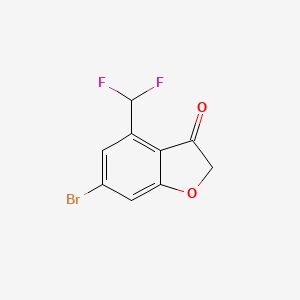 molecular formula C9H5BrF2O2 B13459216 6-Bromo-4-(difluoromethyl)-2,3-dihydro-1-benzofuran-3-one 
