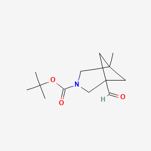 molecular formula C13H21NO3 B13459238 Tert-butyl 1-formyl-5-methyl-3-azabicyclo[3.1.1]heptane-3-carboxylate 