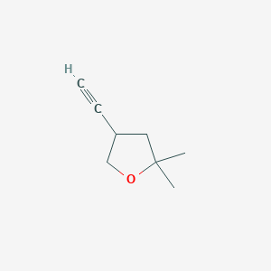 molecular formula C8H12O B13459245 4-Ethynyl-2,2-dimethyloxolane 