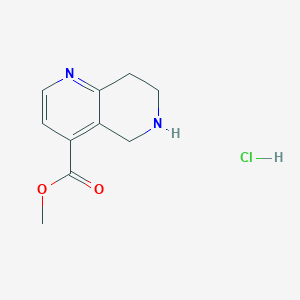molecular formula C10H13ClN2O2 B13459291 Methyl 5,6,7,8-tetrahydro-1,6-naphthyridine-4-carboxylate hydrochloride 