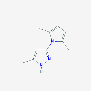 molecular formula C10H13N3 B13459314 5-(2,5-dimethyl-1H-pyrrol-1-yl)-3-methyl-1H-pyrazole 