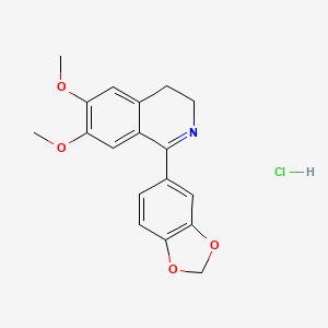 molecular formula C18H18ClNO4 B13459321 1-(1,3-Dioxaindan-5-yl)-6,7-dimethoxy-3,4-dihydroisoquinoline hydrochloride 