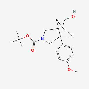 molecular formula C19H27NO4 B13459328 Tert-butyl 1-(hydroxymethyl)-5-(4-methoxyphenyl)-3-azabicyclo[3.1.1]heptane-3-carboxylate 