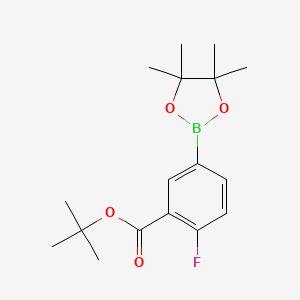 molecular formula C17H24BFO4 B13459334 Tert-butyl 2-fluoro-5-(4,4,5,5-tetramethyl-1,3,2-dioxaborolan-2-yl)benzoate 