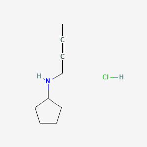 molecular formula C9H16ClN B13459341 N-(but-2-yn-1-yl)cyclopentanamine hydrochloride 