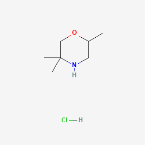 molecular formula C7H16ClNO B13459376 2,5,5-Trimethylmorpholine hydrochloride 