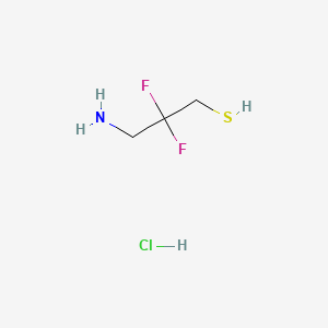 molecular formula C3H8ClF2NS B13459403 3-Amino-2,2-difluoropropane-1-thiol hydrochloride 